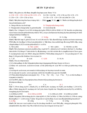 Đề ôn tập số 03 - Môn hóa học 12